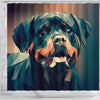 Rottweiler Dog Vector Art Print Shower Curtains