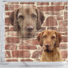 Wirehaired Vizsla On Wall Print Shower Curtains
