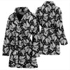 Keeshond Dog Paws Pattern Print Women's Bath Robe