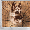 German Shepherd Print Shower Curtains