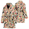 Basenji Dog Floral Print Women's Bath Robe