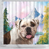 American Bulldog Print Shower Curtains