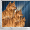 Finnish Spitz Print Shower Curtains