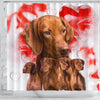 Cute Vizsla Print Shower Curtains