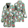 French Bulldog Floral Print Women's Bath Robe