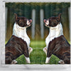 Boston Terrier Dog Paint Art Print Shower Curtains