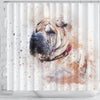 Shar Pei Dog Art Print Shower Curtains