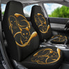 Cat And Dog Golden Art Print Car Seat Covers