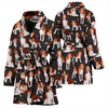 Beagle Dog In Lots Print Women's Bath Robe