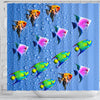 Colorful Angel Fish Print Shower Curtains