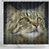 Amazing Norwegian Forest Cat Print Shower Curtains