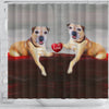 Border Terrier Love Print Shower Curtain