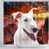 Cute Bull Terrier Print Shower Curtains