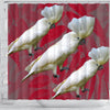 Umbrella Cockatoo Parrot Print Shower Curtains