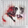 St. Bernard Dog Watercolor Art Print Shower Curtains