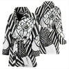 Black & White Snake Print Women's Bath Robe