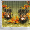 Lovely Rottweiler Dog Print Shower Curtains