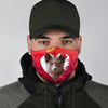 Russian Blue Cat On Heart Print Face Mask