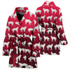 Great Pyrenees Dog Pattern On Red Print Women's Bath Robe