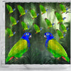 Blue Headed Parrot Print Shower Curtains