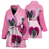 Norwegian Elkhound dog Print Women's Bath Robe