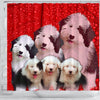 Old English Sheepdog Print Shower Curtains