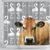 Cute Parthenaise Cattle (Cow) Print Shower Curtain