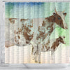 Ayrshire cattle (Cow) Print Shower Curtain