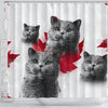 Lovely British Shorthair Cat Print Shower Curtains