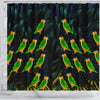 Caique Parrot Print Shower Curtains