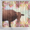 Danish Red cattle (Cow) Print Shower Curtain