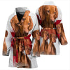 Vizsla On White Print Women's Bath Robe