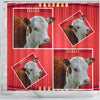 Cute Hereford Cattle (Cow) Print Shower Curtain