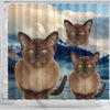 Burmese Cat Print Shower Curtains