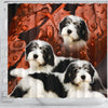 Lovely Polish Lowland Sheepdog Print Shower Curtains