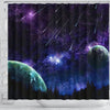 Outer Space Print Shower Curtains