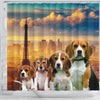 Beagle Print Shower Curtain