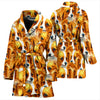 Papillon Dog In Lots Print Women's Bath Rob