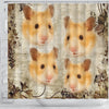 Lovely Golden Hamster Print Shower Curtains