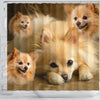 Pomeranian Print Shower Curtains