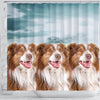 Cute Australian Shepherd Print Shower Curtains