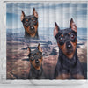 Lovely Miniature Pinscher Print Shower Curtains