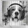 Lovely Beagle Print Shower Curtains