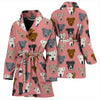 Pit Bull Dog Pattern Print Women's Bath Robe