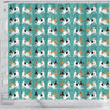 Toy Fox Terrier Dog Hearts Pattern Print Shower Curtains