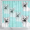 Yorkie Dog Sketch Print Shower Curtain