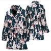 Border Collie Dog In Lots Print Women's Bath Robe