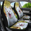 White Shepherd Dog Print Car Seat Covers