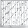 Great Dane With Paws Patterns Print Shower Curtain