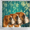 Lovely Boxer Dog Print Shower Curtains